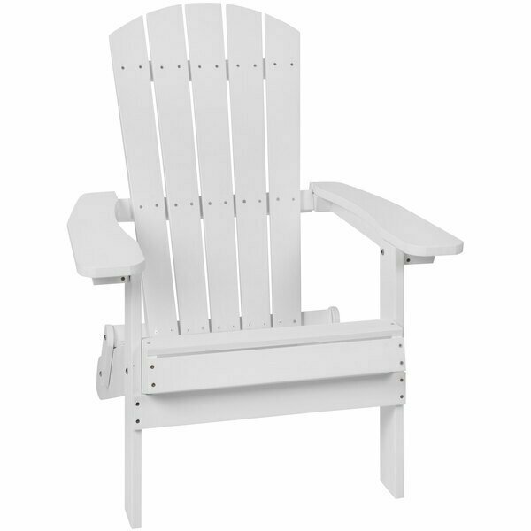 Flash Furniture Charlestown White Faux Wood Folding Adirondack Chair 354JJC145WH